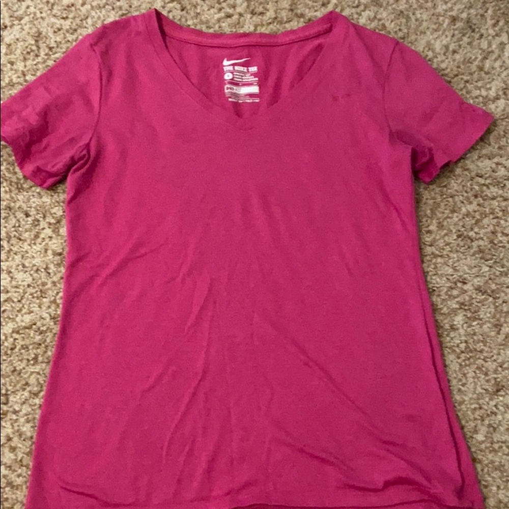 Pink Nike V-neck tee